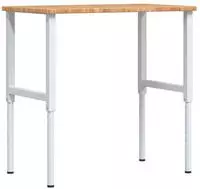 vidaXL Werkbank Hellbraun 100x60x(71,5-98) cm Massivholz Eiche