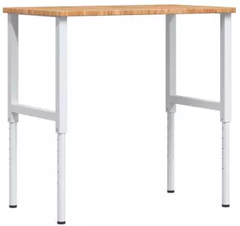 vidaXL Werkbank 100x60x(71,5-98)cm Massivholz Eiche, Hellbraun (3309702)
