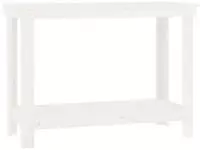 vidaXL Werkbank Wei&szlig; 110x50x80 cm Massivholz Kiefer