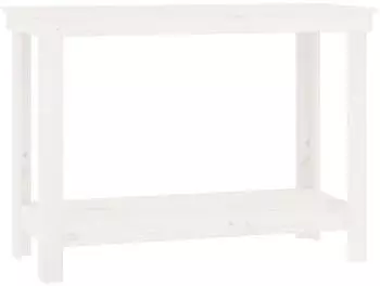 vidaXL Werkbank Wei&szlig; 110x50x80cm Massivholz Kiefer (822502)