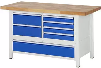Rau Werkbank 8931A2 h&ouml;henverstellbar 1500x700mm, 7 Schubladen (8931A2)