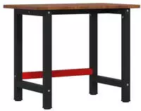 vidaXL Werkbank Dunkelbraun 100x60x81,5 cm Massivholz Eiche Rechteckig