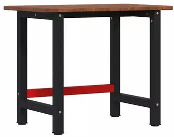 vidaXL Werkbank Massivholz Eiche 100x60x81,5cm Dunkelbraun (3309659)