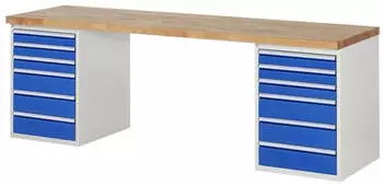 Rau Werkbank Modell 7515 12 Schubladen 2500x700x840mm (03-7515A3-257B4S.11)