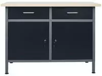 vidaXL Werkbank Schwarz 120x60x85 cm Stahl