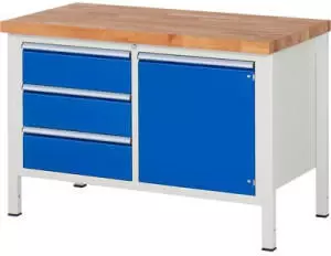 Rau Werkbank Modell 8468 3 Schubladen 1 T&uuml;r 1250x700x840mm (03-8468A2-127B4S.11)