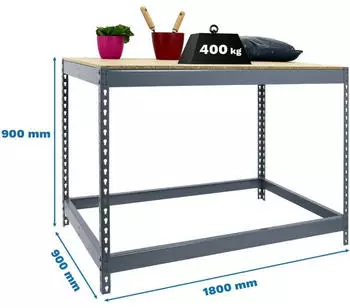 Simonrack Simonwork Basic 1 Werkbank Metall/Holz 400kg 900x1800x900mm (8435104992326)