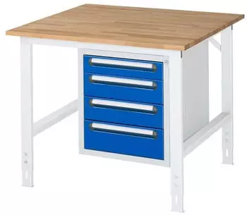 Rau Tom Arbeitstisch h&ouml;henverstellbar 1000x1000x760-1080mm, 25mm B-Platte (06-625B10-10-KM07.11)