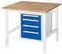 Rau Tom Arbeitstisch höhenverstellbar 1000x1000x760-1080mm, 25mm B-Platte (06-625B10-10-KM07.11)