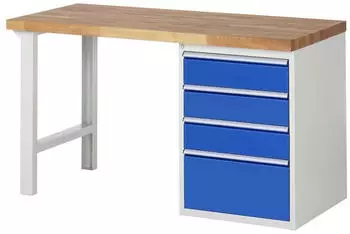 Rau Werkbank Modell 7510 4 Schubladen 1500x700x840mm (03-7510A1-157B4S.11)