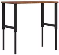 vidaXL Werkbank Dunkelbraun 100x60x(71,5-98) cm Massivholz Eiche