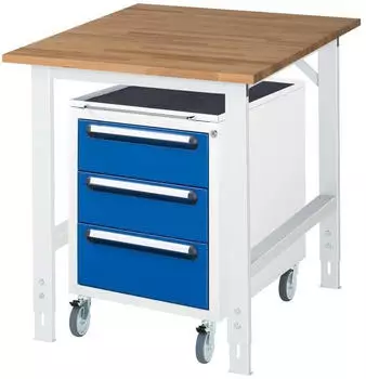 Rau Tom Arbeitstisch h&ouml;henverstellbar, 750x1000mm, H760-1080mm, 25mm Platte (06-625B10-07-KM09.11)