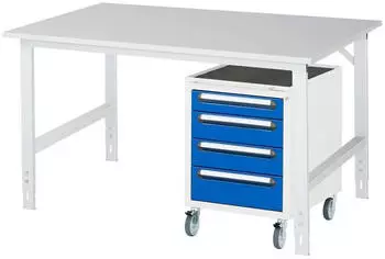Rau Tom Arbeitstisch h&ouml;henverstellbar, M-Platte 22mm, 1500x800x760-1080mm (06-625M80-15-KM10.11)