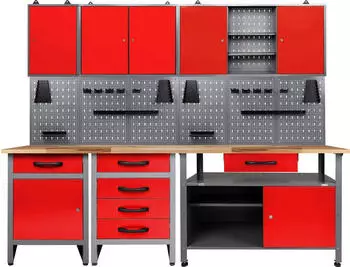 Ondis Werkstatt-Set "T&uuml;ftler" 240cm Metall, anthrazit/rot (86746104-0)
