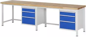 Rau Werkbank 8159A1 h&ouml;henverstellbar 3000x700mm, 6 Schubladen (8159A1)