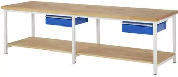 Rau Werkbank Serie 8000 h&ouml;henverstellbar 3000x900mm, 2x Schublade (8001A7)