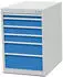 Bedrunka+Hirth Schubladenschrank R 18-24, 819x555x736mm, 6 Schubladen, lichtgrau/lichtblau (580/1311V10A)