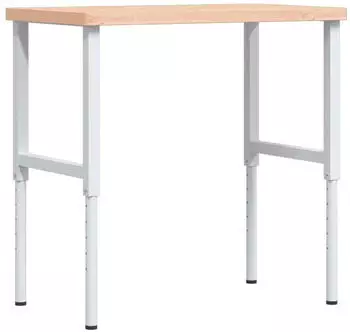 vidaXL Werkbank Rechteckig Massivholz Buche 100x60x(73-99,5)cm