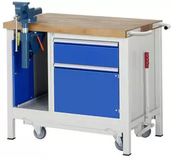 Rau Werkbank Serie 8000 Modell 8181 mit absenkbarem Fahrgestell, 1000x700x880mm (05-8181A2-107B4F.11)