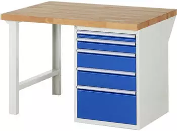 Rau Werkbank Modell 7511 5 Schubladen 1250x900x840mm (03-7511A1-129B4S.11)