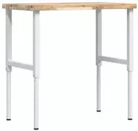 vidaXL Werkbank 100x60x(73-99,5) cm Massivholz Akazie Rechteckig