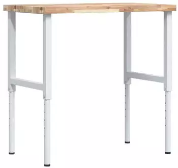 vidaXL Rechteckige Werkbank Massivholz 100x60x(73-99,5)cm