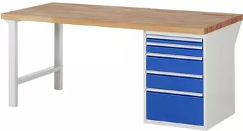 Rau Werkbank Serie 7000 2000x900x890mm 5 Schubladen lichtgrau/enzianblau (03-7511A1-209B4M.11)