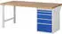 Rau Werkbank Serie 7000 2000x900x890mm 5 Schubladen lichtgrau/enzianblau (03-7511A1-209B4M.11)