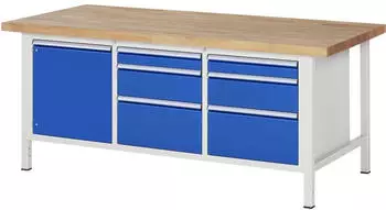 Rau Werkbank Modell 8570 2000x900x840mm 6 Schubladen 1 T&uuml;r (03-8570A2-209B4S.11)