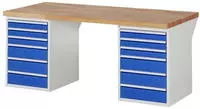 Werkbank 7515a3, B2000xt900xh840mm, 12x Schublade-ta - Rau