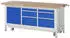Rau Werkbank Serie 8570 absenkbar 6 Schubladen 1 Tür 2000x700x880mm (05-8570A2-207B4F.11)