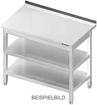 Stalgast Edelstahl-Arbeitstisch mit Grund- und Zwischenboden, 1500x700x850mm, ohne Aufkantung (VAT15703)