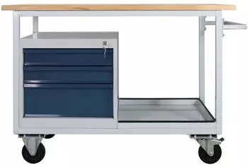ADB Werkbank Eko 3 Schubladen 130x60x85cm lichtgrau/anthrazitgrau (42923)