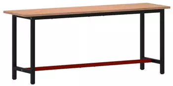 vidaXL Werkbank 200x55x81,5cm Massivholz Buche und Metall (3188907)