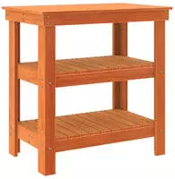 vidaXL Werkbank Wachsbraun 78,5 x 50 x 80 cm Massives Kiefernholz