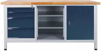 ADB Long Line Werkbank 4 Schubladen, 1 Tür, 170x84x60cm, anthrazit (43736)