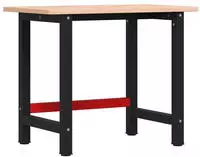 vidaXL Werkbank 100x60x81,5 cm Massivholz Buche Rechteckig