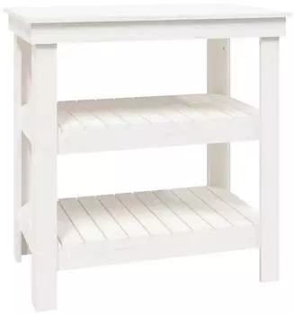 vidaXL Werkbank Wei&szlig; 78,5x50x80cm Massivholz Kiefer (823640)
