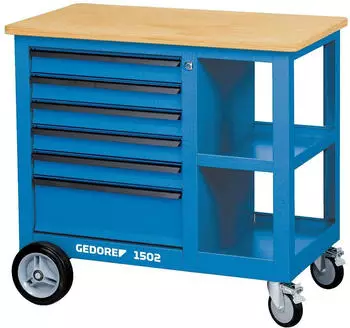Gedore 1502 S Rollwerkbank 6 Schubladen mit Schraubstock (6620620)
