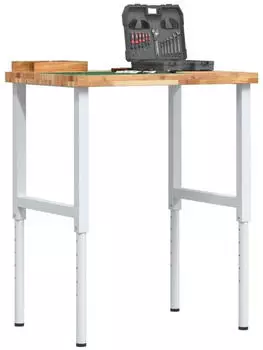 vidaXL Werkbank Massivholz 80x60x(73-99,5)cm rechteckig