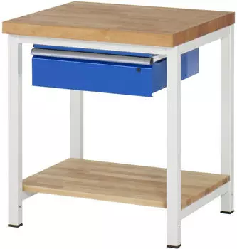 Rau Werkbank 8001A7 h&ouml;henverstellbar 750x700x840-1040mm, 1 Schublade (03-8001A7-077B4H.11)