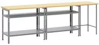 vidaXL Werkbank-Set 3 pcs Beige und Grau Pulverbeschichteter Stahl