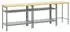 vidaXL Werkbank-Set 3-tlg. Beige/Grau Pulverbeschichteter Stahl (3321391)