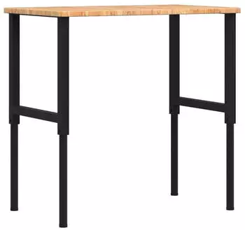 vidaXL Werkbank 100x60x(71,5-98)cm Massivholz Eiche, Hellbraun