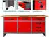 Ondis Karsten Werkbank Metall 160cm, 6 Schubladen, 2 Türen, rot (30740113-0)