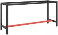 vidaXL Werkbankgestell Mattschwarz und Mattrot 170x50x79 cm Metall