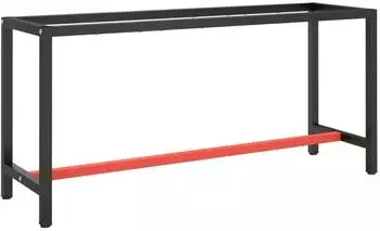 vidaXL Werkbankgestell matt schwarz/rot, Metall, 170x50x79cm (151452)