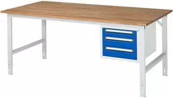 Rau Tom Arbeitstisch h&ouml;henverstellbar 2000x1000x760-1080mm, 3 Schubladen (KM04)