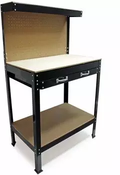 Wiltec Werkbank mit Lochwand, MDF-Arbeitsplatte, 1200x600x1600mm (61190)