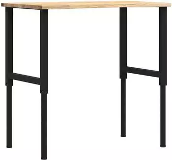 vidaXL Werkbank Massivholz Eiche 100x60x(71,5-98) cm